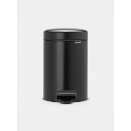 NewIcon Step on Trash Can 0.8 gallon (3 liter) - Matte Black
