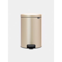 NewIcon Step on Trash Can 5.3 gallon (20 liter) - Metallic Gold