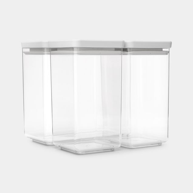Vorratsdosen, stapelbar 2er-Set - 1,6 & 3,5 Liter - Tasty+ - Light Grey