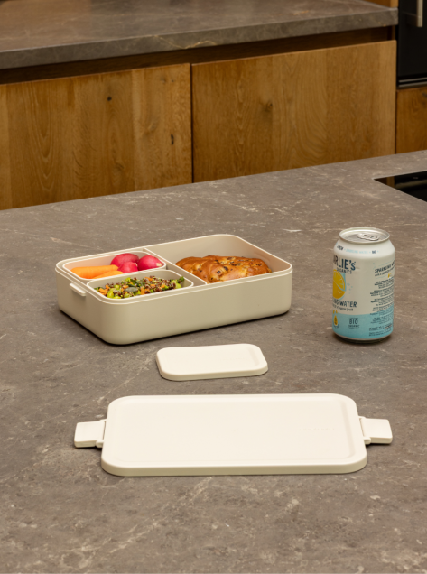 Make & Take Lunch Box Bento Large, Plastic - Soft Beige