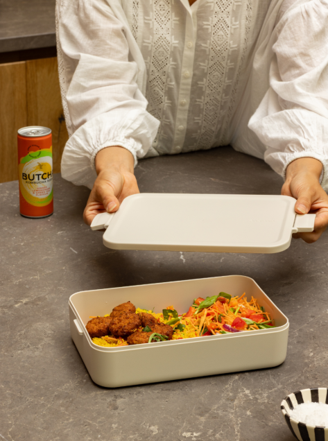 Make & Take Lunch Box Large, Plastic - Soft Beige