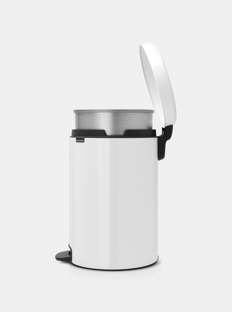 Poubelle à pédale newIcon 20 litres, seau intérieur métal - White