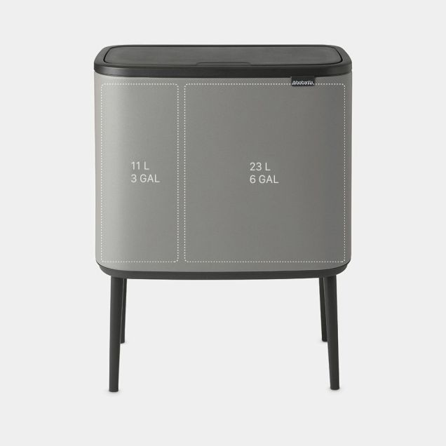 Bo Touch Bin 11 + 23 litre - Mineral Concrete Grey