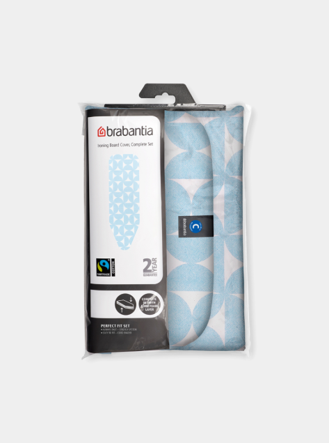 Funda para mesa de planchar C 124 x 45 cm, set completo - Fresh Breeze, Algodón Fairtrade