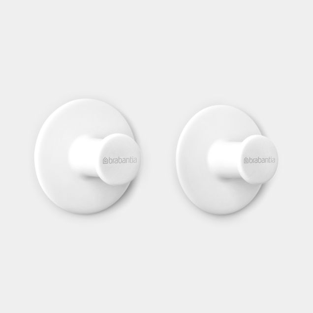 Ganci portaasciugamani ReNew, Set 2, tasselli e adesivo inclusi - White