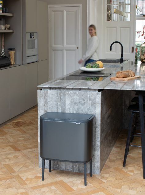 Bo Touch Trash Can 3 + 6 gallon (11 + 23 liter) - Confident Gray