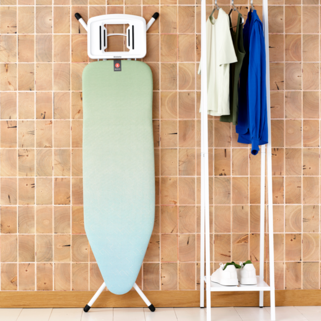 Ironing Board B 48.8 x 14.9 inches (124 x 38 cm), for Steam Iron - Soothing Sea, Fairtrade Cotton