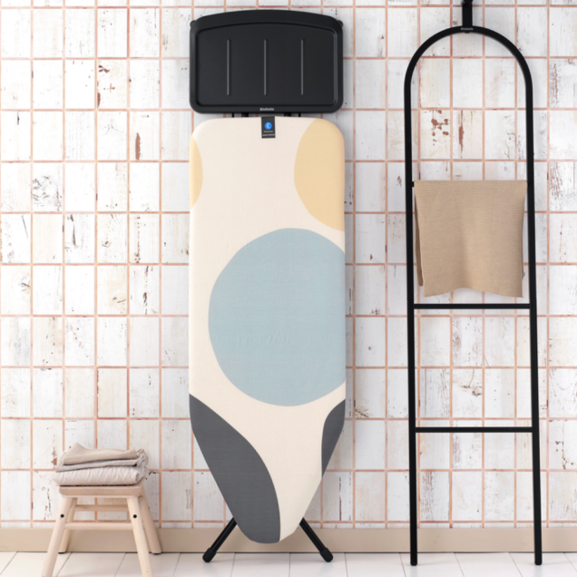 Strijkplank C 124 x 45 cm, voor stoomunit - Spring Bubbles, Fairtrade katoen