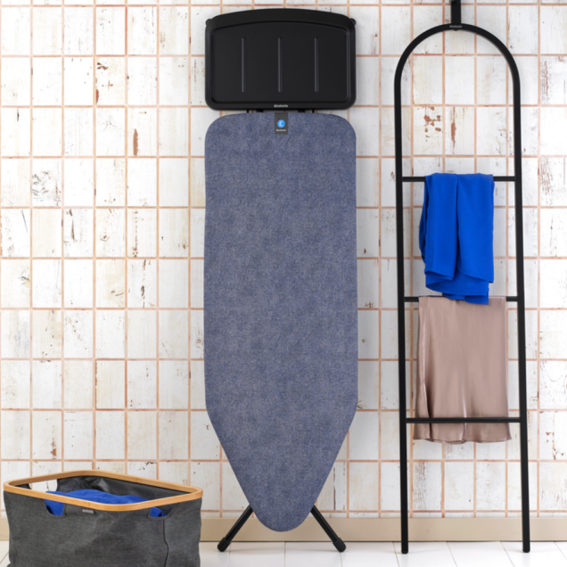 Strijkplank C 124 x 45 cm, voor stoomunit - Denim Blue, Fairtrade katoen