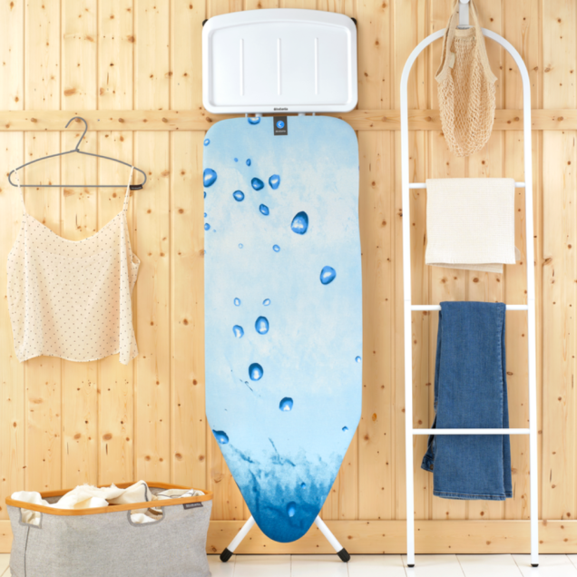Bügelbrett C 124 x 45 cm, für Dampferzeuger - Ice Water, Fairtrade-Baumwolle