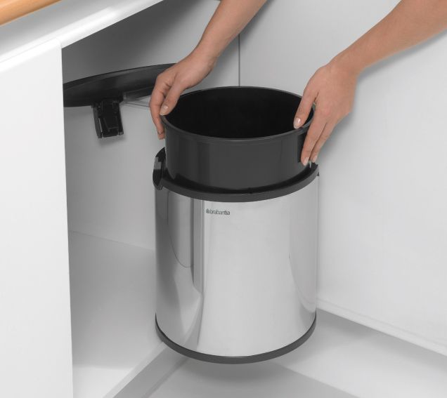 Einbaumülleimer 15 Liter - Brilliant Steel