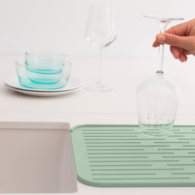 Silicone Dish Drying Mat SinkSide - Jade Green