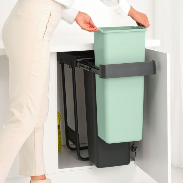 Sort & Go Einbaumülleimer 2 x 30 Liter - Dark Grey