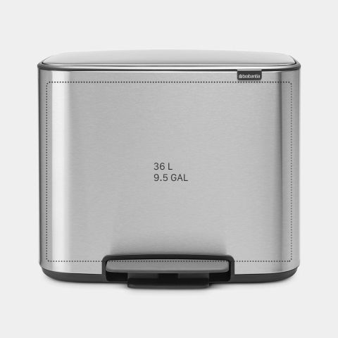 Bo Pedal Bin 36 litre - Matt Steel Fingerprint Proof