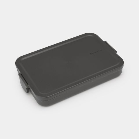 Make & Take Break Set 2 pieces (Water Bottle + Lunch Box Flat Plastic) - Dark Gray