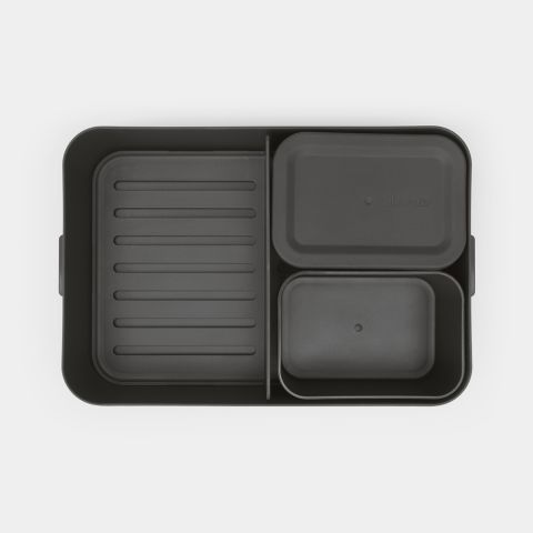 Make & Take Lunch Box Bento Large, Plastic - Dark Grey