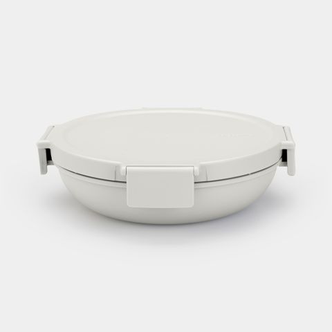 Make & Take Boîte à Repas Ronde 1L, Plastique - Light Grey