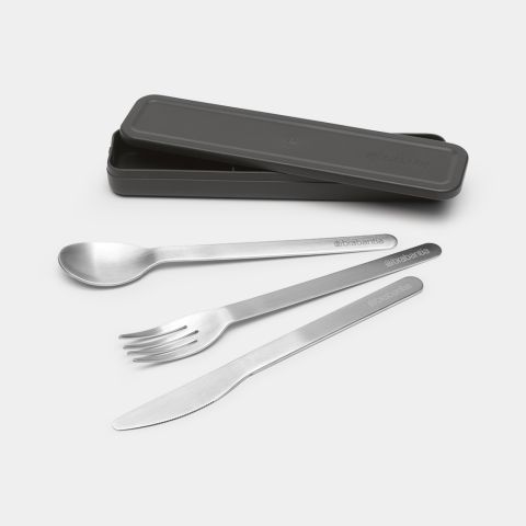 Make & Take Bestekset 3-delig (mes, vork en lepel) - Dark Grey