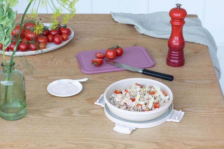 Make & Take Boîte à Repas Ronde 1L, Plastique - Light Grey
