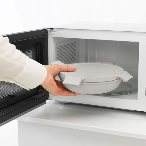 Make & Take Boîte à Repas Ronde 1L, Plastique - Light Grey