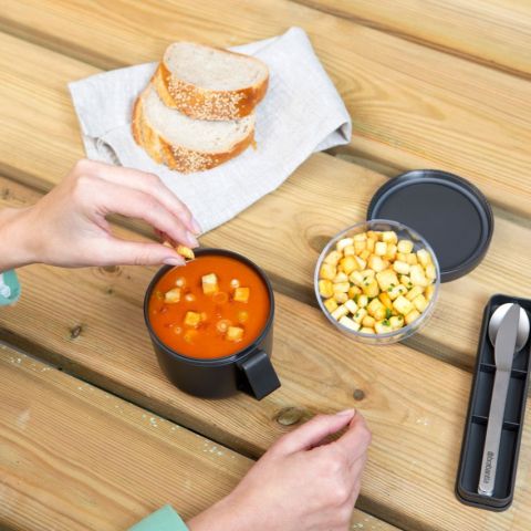 Make & Take Soup Mug 0.6L, Plastic - Dark Grey