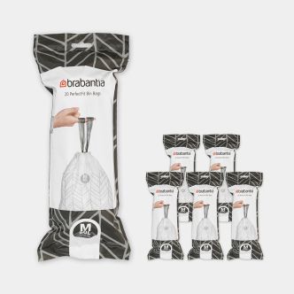 PerfectFit Bin Bags For Bo, Code M (60 litre), 6 Rolls with 20 Bags