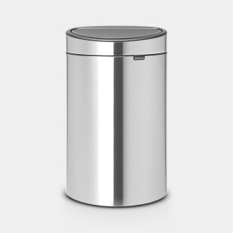 Touch Bin New 40 litre - Matt Steel Fingerprint Proof