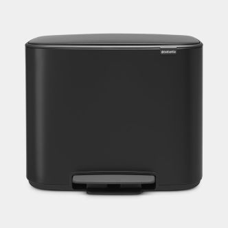 Bo Pedal Bin 3 x 11 litre - Matt Black
