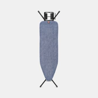 Table à repasser taille B 124 x 38 cm, pour fer vapeur - Denim Blue, Coton equitable