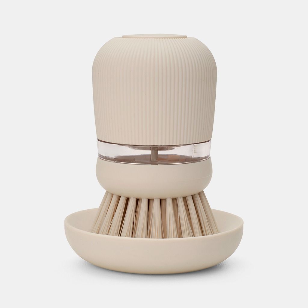 Soap Dispensing Dish Brush Soft Grey