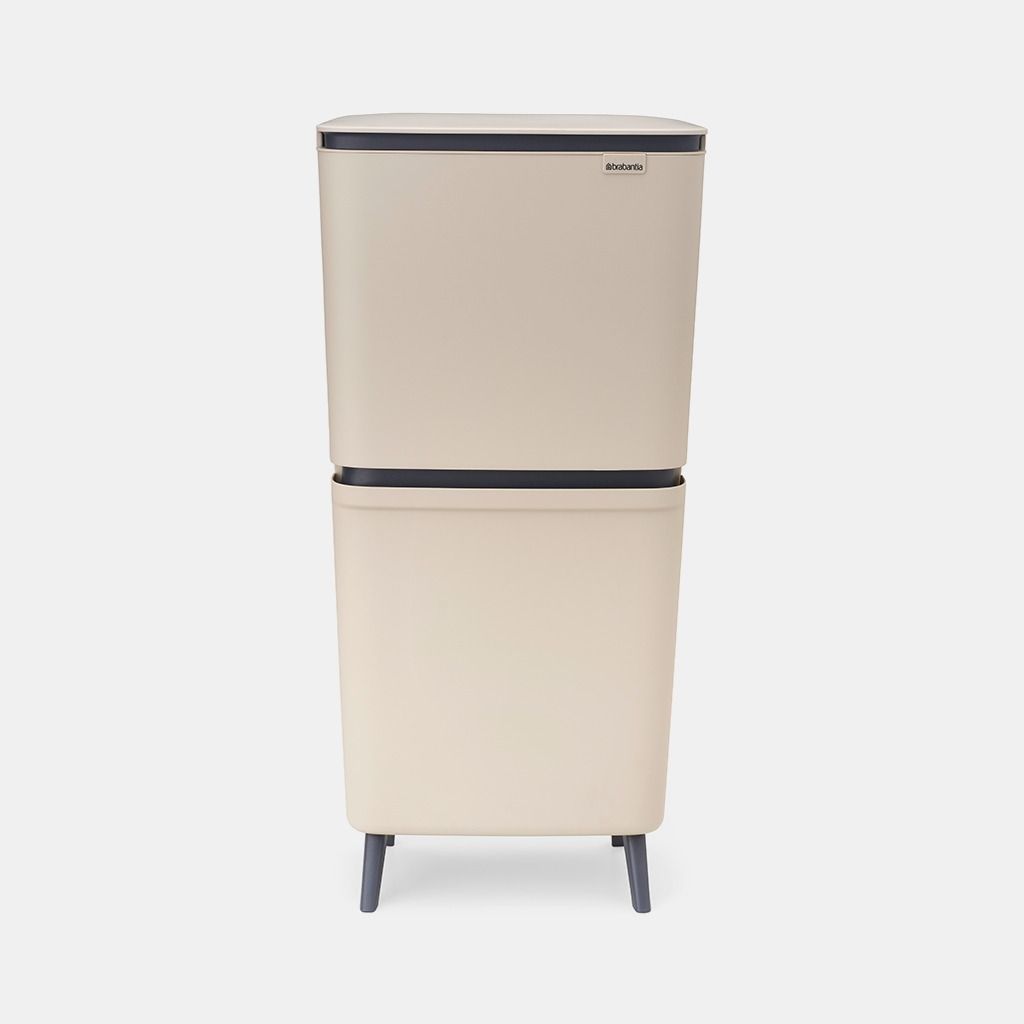 SortUp Recycle Trash Can Hi 5.3 + 6.6 gallon (20 + 25 liter) - Soft Beige