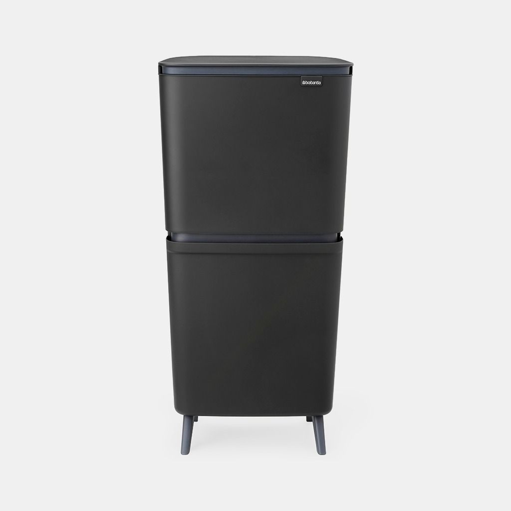 SortUp Recycle Trash Can Hi 5.3 + 6.6 Gallon (20 + 25 liter) - Dark Grey