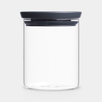 Stackable Jar 0.6 quart (0.6L), Glass - Dark Gray