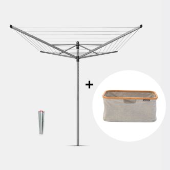 Séchoir Rotatif Lift-O-Matic 50 m  avec Panier à Linge Pliable Gratuit