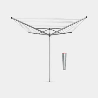 Rotary Clothesline Topspinner 197 ft (60m), with Ground Spike, Ø 1.8 in (45 mm) - Metallic Gray