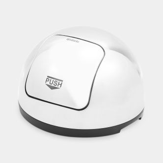 Lid Push Trash Can 13.2 gallon (50L), diameter 15.9 in (40.5 cm) - Brilliant Steel