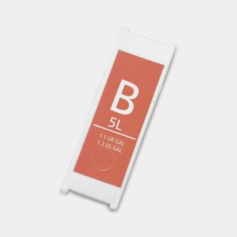 Etiqueta de plástico de capacidad, código B 5-7 litros - Orange