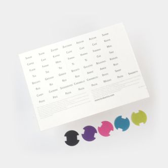 Farb- und Textetikett