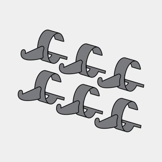 Hooks Hanging Rack Set of 6 - Black