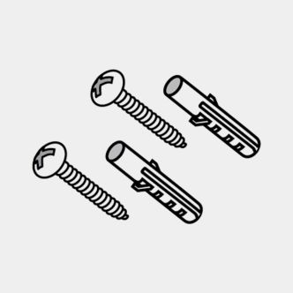 Set schroeven en pluggen voor Wall Rail Matt Steel