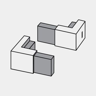 Część montażowa szyny ściennej Zestaw: 2 szt - Matt Steel