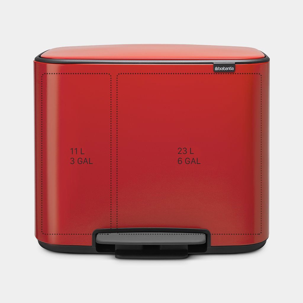 Bo Step on Trash Can 3 + 6 gallon (11+23L) - Passion Red