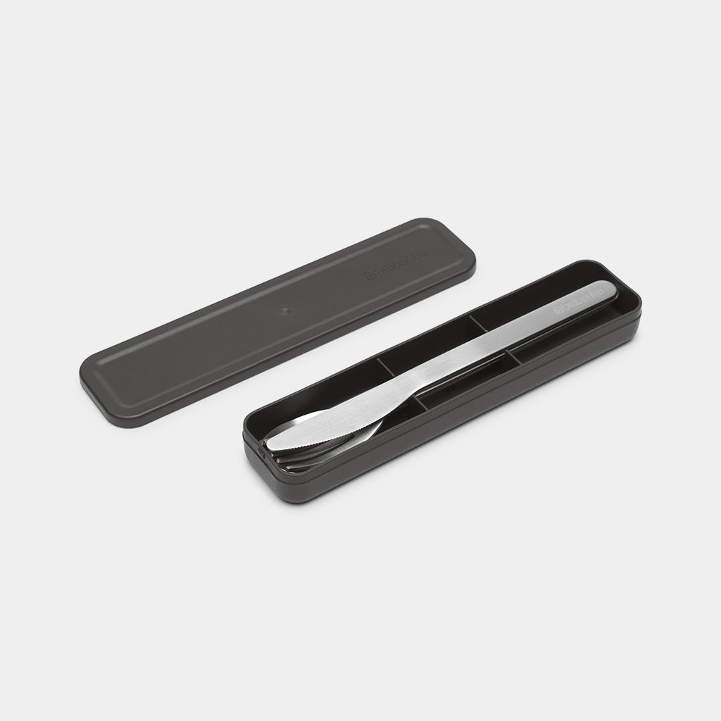 Set de 3 cubiertos Make & Take (cuchillo, tenedor y cuchara) - Dark Grey