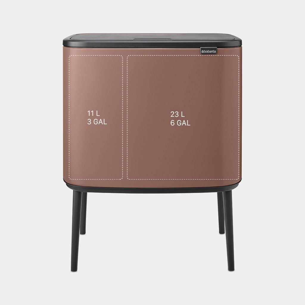 Bo Touch Trash Can 3 + 6 gallon (11 + 23L)- Satin Taupe