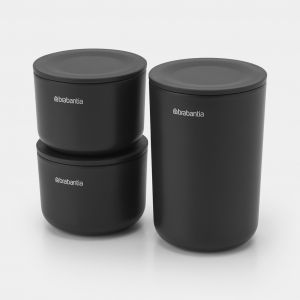 Storage Pots Set of 3 - Dark Grey