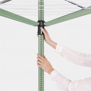 Tendedero Rotary Lift-O-Matic 50 metros, con soporte para jardín, funda, bolsa para pinzas y diámetro de 45 mm - Leaf Green