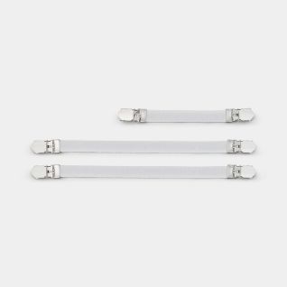 Ironing Cover Fasteners Set of 3 - White