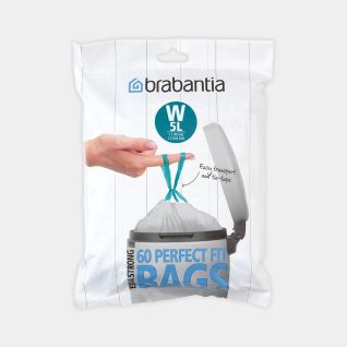 PerfectFit Bags For newIcon, Code W (5 litre), Dispenser Pack, 60 Bags