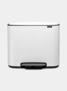 Bo Pedal Bin 3 x 11 litre - White