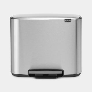 Bo Pedal Bin 36 litre - Matt Steel Fingerprint Proof